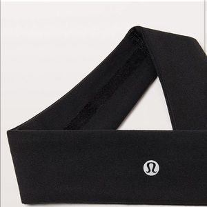 lululemon elastic black logo headband